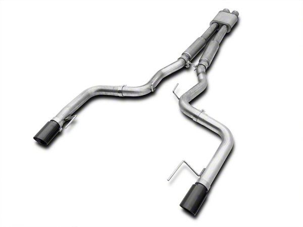 Pypes 3 in. Connect Cat-Back Auspuff mit H-Box Mid-Pipe - Schwarze Tips (15-17 GT Fastback) SFM83MHB