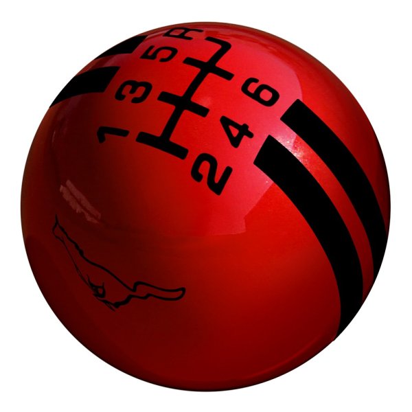 Shift knob 2 1/8 Rally switching pattern 6-gear and Pony logo red (11-17 V6, GT)