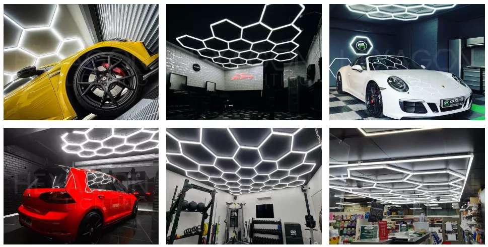 LED Hexagon Garagen Deckenbeleuchtung Honeycomb Tageslicht