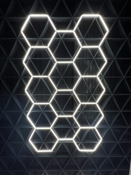 LED Hexagon Garagen Deckenbeleuchtung Honeycomb Tageslicht-Copy