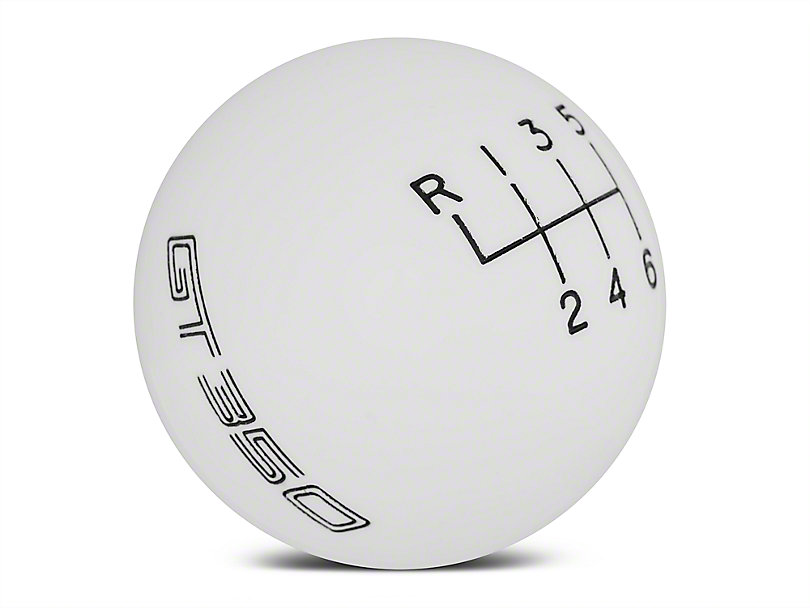 Ford Performance 6-speed shift knob with GT350 Logo - White (15-23 GT350)