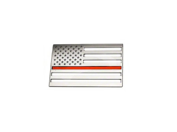 ACC Edelstahl American Flag Emblem - gebürstet mit dünner roter Linie (79-21 All) 142023